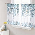 thumbnail image 1 of Sheer Curtain Panels Eucalyptus Leaves Rod Pocket Voile Window Curtains Berry Leaf Branch Teal Window Treatments Ligh Filtering Privacy Curtain Drapes for Bedroom Living Room 2 Panel Set 54 Inch, 1 of 9