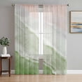 thumbnail image 1 of Sheer Curtain Panels Ocean Waves Rod Pocket Voile Window Curtains Sage Green Ombre Beach Window Treatments Ligh Filtering Privacy Curtain Drapes for Bedroom Living Room 2 Panel Set 63 Inch Length,, 1 of 9