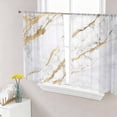 thumbnail image 1 of Sheer Curtain Panels White Gold Marble Rod Pocket Voile Window Curtains Modern Marble Window Treatments Ligh Filtering Privacy Curtain Drapes for Bedroom Living Room 2 Panel Set 54 Inch Length, 1 of 9