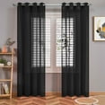 thumbnail image 1 of Sheer Curtains 100 inches Long 2 Panels Set for Living Room/Bedroom, Rod Pocket Voile Sheer Panel Drapes, Black, 2PCS, Each 40" W x 100" L, 1 of 7