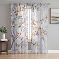 thumbnail image 1 of Sheer Curtains 108 Inches Long 2 Panels Set for Living Room, Colorful Leaves Semi Sheer Curtains for Windows, Modern Abstract Spring Nature Tree Branch Voile Window Treatments Rod Pocket Curtain, 1 of 7