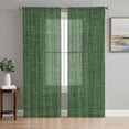 thumbnail image 1 of Sheer Curtains 108 Inches Long 2 Panels Set for Living Room, Dark Green Burlap Texture Semi Sheer Curtains for Windows, Farmhouse Vintage Green Voile Window Treatments Rod Pocket Curtain, 1 of 6