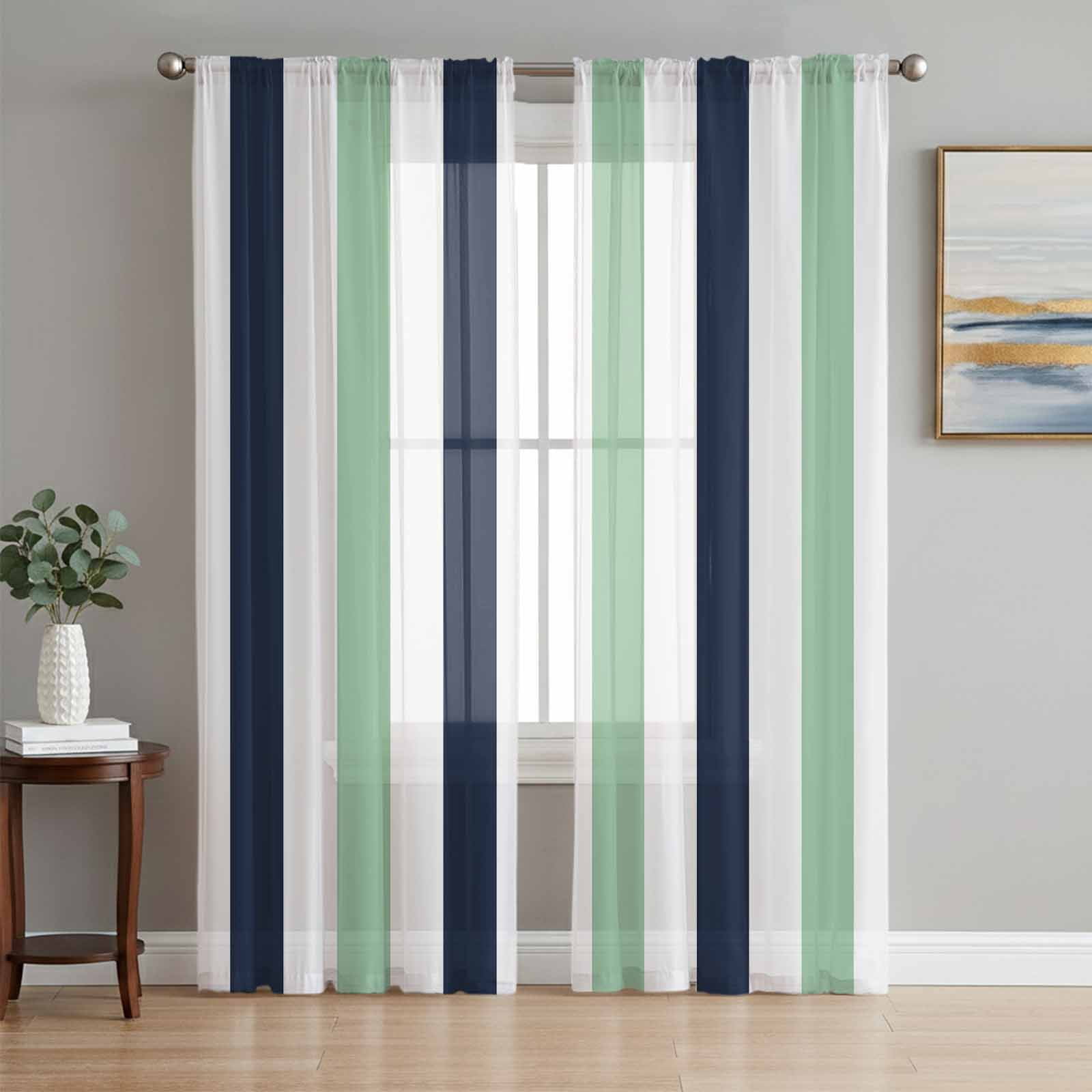 Sheer Curtains 108 Inches Long 2 Panels Set for Living Room, Light