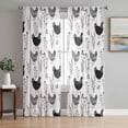 thumbnail image 1 of Sheer Curtains 108 Inches Long 2 Panels Set for Living Room, Rooster Farmhouse Black Semi Sheer Curtains for Windows, Farm Animals Simple Art Modern Voile Window Treatments Rod Pocket Curtain, 1 of 7