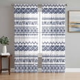 thumbnail image 1 of Sheer Curtains 108 Inches Long, Blue Boho Stripes Light Filtering Window Curtains for Living Room, Minimalist Geometric Tribal Ethnic Rod Pocket Voile Sheer Curtain Drapes, 52"W x 108"L, 2 Panels, 1 of 8
