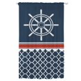 thumbnail image 1 of Sheer Curtains 108 Inches Long, Navy Blue Coastal Semi Sheer Curtains Light Filtering Window Treatment, Nautical Ocean Sea Rudder Abstract Art Privacy Voile Drapes for Living Room 52x108 Inch, 1 of 7