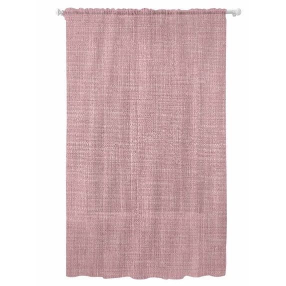 Sheer Curtains 108 Inches Long, Vintage Nude Pink Semi Sheer Curtains Light Filtering Window Treatment, Farmhouse Retro Solid Color Linen Texture Privacy Voile Drapes for Living Room 52x108 Inch