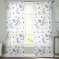 thumbnail image 1 of Sheer Curtains 108 inches Long, Winter Snowflake Animal Owls Eucalyptus Leaves Light Filtering Sheer Window Curtains Rod Pocket Voile Drapes for Bedroom Living Room, 52"W x 108"L 2 Panels, 1 of 7