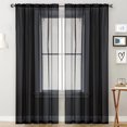 thumbnail image 1 of Sheer Curtain 51.97W x 83.86L Inch Light Filtering Rod Pocket Window Curtain for Bedroom Living Room, 1 of 7