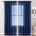 thumbnail image 1 of Sheer Curtains 2 Panels - Light Filtering Privacy Sheers for Living Room/Bedroom, Light Filtering Transparent Semi Sheer Panel Drapes, Per Panel W52 X L84 inches, 1 of 6