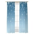 thumbnail image 1 of Sheer Curtains 2 Panels Set, Christmas Snowflake Blue Gradient Window Sheer Curtains for Living Room/Bedroom, Light Filtering Rod Pocket Voile Drapes, 52" W x 84" L, 1 of 7