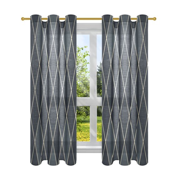 Sheer Curtains 2 Panels Set Grommet Drapes Window Treatments Light Filtering for Bedroom Living Room W42 x L63 Carbon Black Block