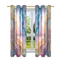 Sheer Curtains 2 Panels Set Grommet Drapes Window Treatments Light Filtering for Bedroom Living Room W42 x L63 Colorful Marble