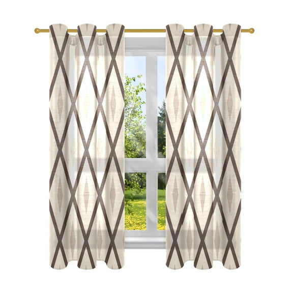 Sheer Curtains 2 Panels Set Grommet Drapes Window Treatments Light Filtering for Bedroom Living Room W42 x L63 Moon Light Block