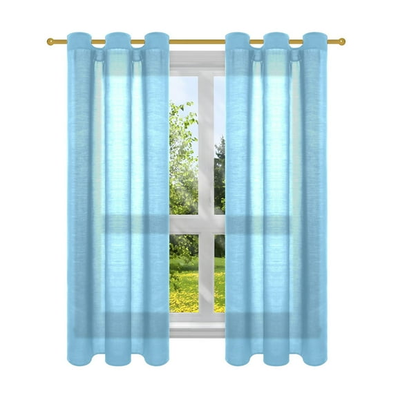 Sheer Curtains 2 Panels Set Grommet Drapes Window Treatments Light Filtering for Bedroom Living Room W42 x L63 Sky Blue