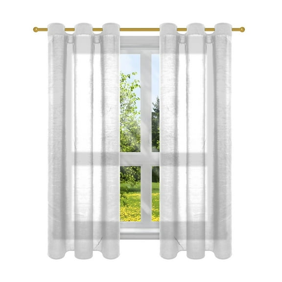 Sheer Curtains 2 Panels Set Grommet Drapes Window Treatments Light Filtering for Bedroom Living Room W42 x L63 White Soft Brush Stroke