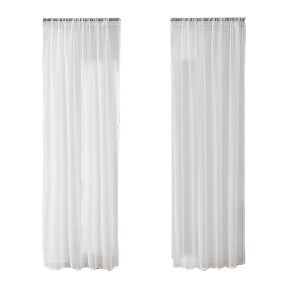 Sheer Curtains 2 Panels Set - Rod Pocket Light Filtering Drapes - Semi Sheer Voile Curtains for Living Room and Bedroom (51.18x39.37in, White)