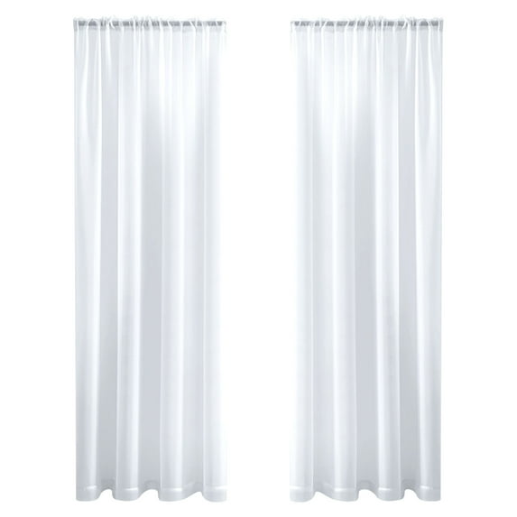 Sheer Curtains 2 Panels Set Semi Transparent Voile Window Drapes with Rod Pocket - Light Filtering Sheers for Bedroom Living Room Dining Room Wedding Party Backdrop Canopy Decor