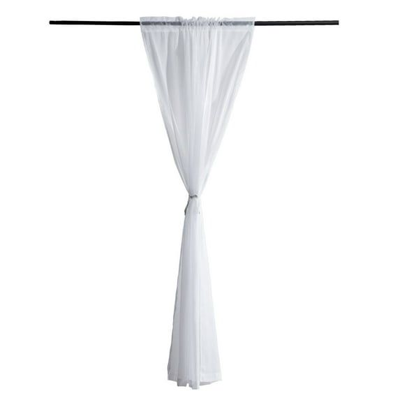 Sheer Curtains 42x84 Inches, Light Filtering Drapes, 2 Panels, Rod Pocket, Polyester, White