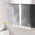thumbnail image 1 of Sheer Curtains 45 Inch Length 2 Panels Set for Kitchen, Black Grey Ombre Semi Sheer Curtains for Windows, Coastal Beach Modern Abstract Art Voile Window Treatments Rod Pocket Curtain, 1 of 7