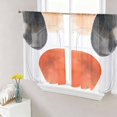 thumbnail image 1 of Sheer Curtains 45 Inch Length 2 Panels Set for Kitchen, Black Orange Art Semi Sheer Curtains for Windows, Geometric Modern Abstract Art Voile Window Treatments Rod Pocket Curtain, 1 of 7