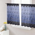 thumbnail image 1 of Sheer Curtains 45 Inch Length 2 Panels Set for Kitchen, Blue Geometric Semi Sheer Curtains for Windows, Ombre Modern Abstract Art Voile Window Treatments Rod Pocket Curtain, 1 of 7