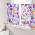 thumbnail image 1 of Sheer Curtains 45 Inch Length 2 Panels Set for Kitchen, Colorful Flowers Semi Sheer Curtains for Windows, Spring Botanical Watercolor Floral Voile Window Treatments Rod Pocket Curtain, 1 of 7