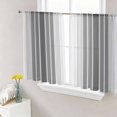 thumbnail image 1 of Sheer Curtains 45 Inch Length 2 Panels Set for Kitchen, Gray Vertical Stripes Semi Sheer Curtains for Windows, Retro Simple Neutral Abstract Lines Voile Window Treatments Rod Pocket Curtain, 1 of 7