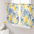 thumbnail image 1 of Sheer Curtains 45 Inch Length 2 Panels Set for Kitchen, Lemon Fruit Semi Sheer Curtains for Windows, Spring Plants Abstract Blue Leaves Voile Window Treatments Rod Pocket Curtain, 1 of 7