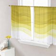 thumbnail image 1 of Sheer Curtains 45 Inch Length 2 Panels Set for Kitchen, Ombre Yellow Waves Semi Sheer Curtains for Windows, Abstract Art Gradient Modern Voile Window Treatments Rod Pocket Curtain, 1 of 7
