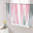thumbnail image 1 of Sheer Curtains 45 Inch Length 2 Panels Set for Kitchen, Pink Gray Semi Sheer Curtains for Windows, Contemporary Abstract Gradient Aesthetic Voile Window Treatments Rod Pocket Curtain, 1 of 7