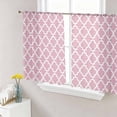 thumbnail image 1 of Sheer Curtains 45 Inch Length 2 Panels Set for Kitchen, Pink Moroccon Semi Sheer Curtains for Windows, Romantic Minimalist Modern Aesthetic Voile Window Treatments Rod Pocket Curtain, 1 of 7