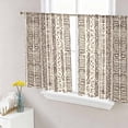 thumbnail image 1 of Sheer Curtains 45 Inch Length 2 Panels Set for Kitchen, Vintage Boho Semi Sheer Curtains for Windows, Abstract Retro Geometric Striped Beige Voile Window Treatments Rod Pocket Curtain, 1 of 7