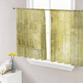 thumbnail image 1 of Sheer Curtains 45 Inch Length 2 Panels Set for Kitchen, Yellow Semi Sheer Curtains for Windows, Retro Oil Painting Modern Abstract Art Aesthetics Voile Window Treatments Rod Pocket Curtain, 1 of 7