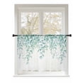 thumbnail image 1 of Sheer Curtains 45 Inch Length, Eucalyptus Leaves Semi Sheer Curtains Light Filtering Window Treatment, Turquoise Summer Botanical Weeping Privacy Voile Drapes for Living Room Bedroom 52x45 Inch, 1 of 7