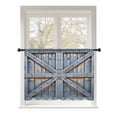 thumbnail image 1 of Sheer Curtains 45 Inch Length, Farmhouse Wood Grain Semi Sheer Curtains Light Filtering Window Treatment, Vintage Country Barn Gate Textured Privacy Voile Drapes for Living Room Bedroom 52x45 Inch, 1 of 7