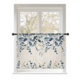 thumbnail image 1 of Sheer Curtains 45 Inch Length, Navy Blue Eucalyptus Semi Sheer Curtains Light Filtering Window Treatment, Farmhouse Weeping Leaves Linen Privacy Voile Drapes for Living Room Bedroom 52x45 Inch, 1 of 7