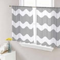 thumbnail image 1 of Sheer Curtains 45 Inches Long, Grey Ripple Light Filtering Window Curtains for Living Room/Bedroom, Simple Gray White Waves Aesthetics Rod Pocket Voile Sheer Curtain Drapes, 52"W x 45"L, 2 Panels, 1 of 8