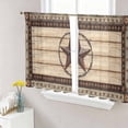 thumbnail image 1 of Sheer Curtains 45 Inches Long, Texas Star Brown Light Filtering Window Curtains for Living Room, Country Star Rustic Vintage Wooden Rod Pocket Voile Sheer Curtain Drapes, 52"W x 45"L, 2 Panels, 1 of 8