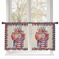 thumbnail image 1 of Sheer Curtains 45 inches Long, American Flag Bottle Red Blue Patriotic Flower Light Filtering Sheer Window Curtains Rod Pocket Voile Drapes for Bedroom Living Room, 52"W x 45"L 2 Panels, 1 of 7
