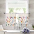 thumbnail image 1 of Sheer Curtains 45 inches Long, Colorful Flowers Watercolor Floral Plants Retro Linen Light Filtering Sheer Window Curtains Rod Pocket Voile Drapes for Bedroom Living Room, 52"W x 45"L 2 Panels, 1 of 1