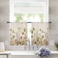 thumbnail image 1 of Sheer Curtains 45 inches Long, Green Flowers Plants Watercolor Floral Retro Linen Light Filtering Sheer Window Curtains Rod Pocket Voile Drapes for Bedroom Living Room, 52"W x 45"L 2 Panels, 1 of 7