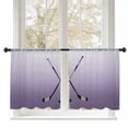 thumbnail image 1 of Sheer Curtains 45 inches Long, Ice Hockey Winter Sports Light Purple Gradients Light Filtering Sheer Window Curtains Rod Pocket Voile Drapes for Bedroom Living Room, 52"W x 45"L 2 Panels, 1 of 7