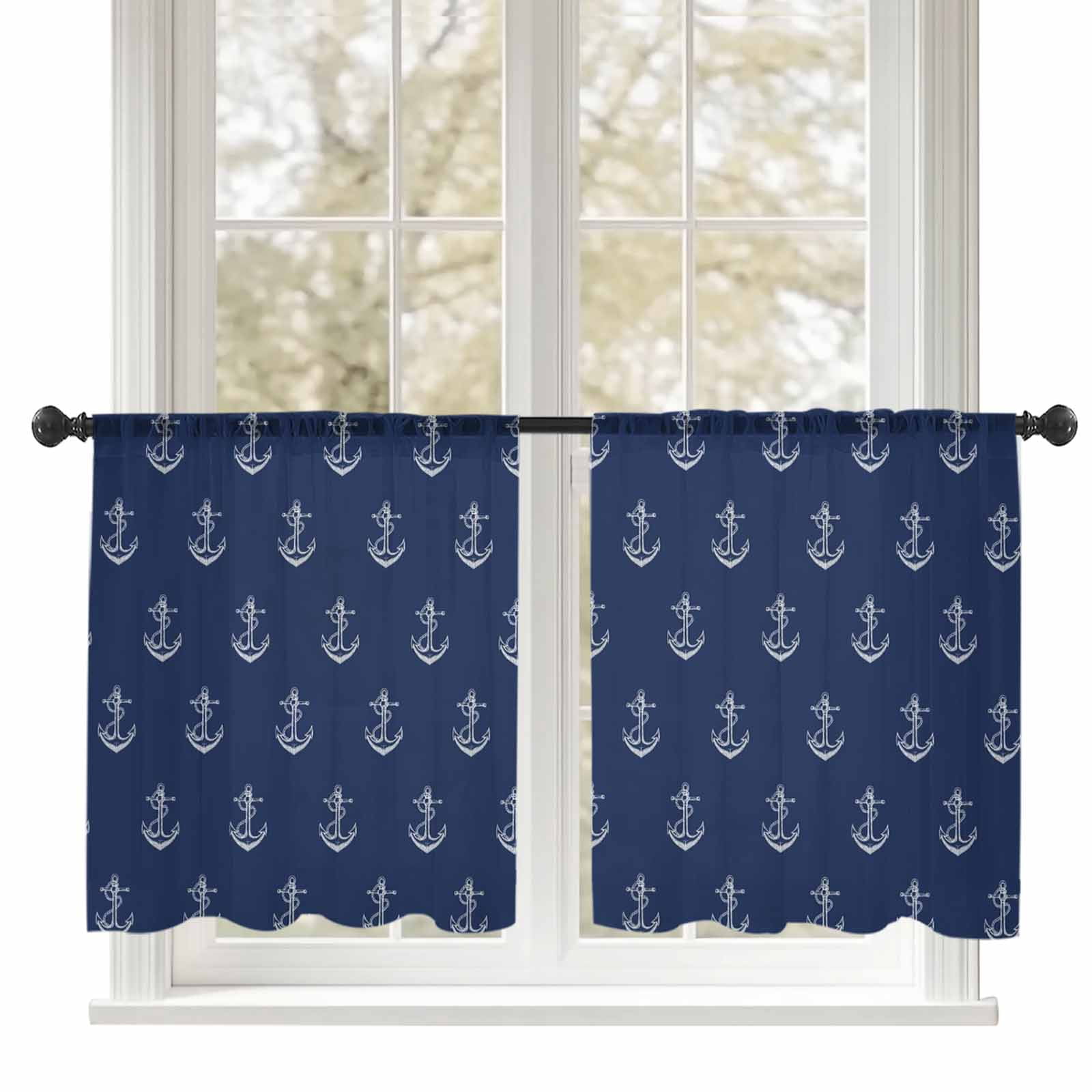 Sheer Window Pane Navy Skirt
