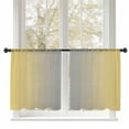 thumbnail image 1 of Sheer Curtains 45 inches Long, Ombre Abstract Gradient Lemon Yellow and Gray Light Filtering Sheer Window Curtains Rod Pocket Voile Drapes for Bedroom Living Room, 52"W x 45"L 2 Panels, 1 of 7