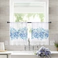 thumbnail image 1 of Sheer Curtains 45 inches Long, Spring Plants Blue Eucalyptus Leaves Light Filtering Sheer Window Curtains Rod Pocket Voile Drapes for Bedroom Living Room, 52"W x 45"L 2 Panels, 1 of 7