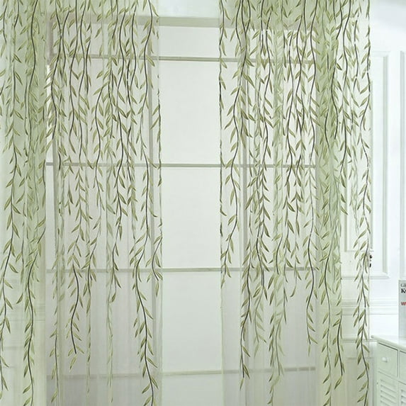 Sheer Curtains under $5! CQCYD Sheer Voile Curtain Panel, Window Curtains for Living Room, Translucent Drapes for Bedroom, Pastoral Style Curtain for Home Decor