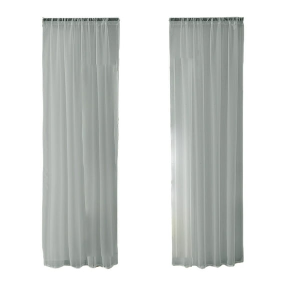 Sheer Curtains 51 Inches Long 2 Panels Set, Privacy Light Filtering Drapes, Airy Solid Window Curtain with Rod Pocket for Living Room Bedroom Basement, Each Panel 39" W x 51" L