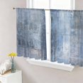 thumbnail image 1 of Sheer Curtains 54 Inch Length 2 Panels Set for Kitchen, Blue Semi Sheer Curtains for Windows, Retro Oil Painting Modern Abstract Art Aesthetics Voile Window Treatments Rod Pocket Curtain, 1 of 7