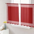 thumbnail image 1 of Sheer Curtains 54 Inch Length 2 Panels Set for Kitchen, Dark Red Greek Key Semi Sheer Curtains for Windows, Geometric Greece Ancient Farmhouse Geo Voile Window Treatments Rod Pocket Curtain, 1 of 7